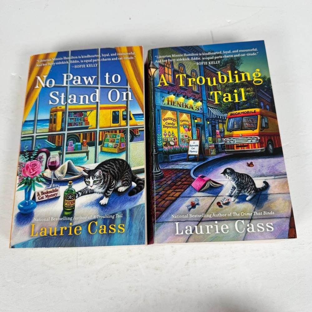 Bookmobile Cat Mystery Lot: No Paw to Stand On & A Troubling Tail Laurie Cass